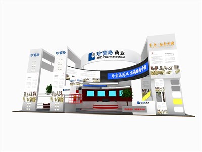 90平米展臺設(shè)計制作：三面開口/現(xiàn)代/木質(zhì)結(jié)構(gòu)/白色，為醫(yī)藥展展商而作（免費使用）