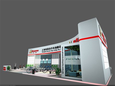 168平米展臺設(shè)計制作：二面開口/現(xiàn)代/木質(zhì)結(jié)構(gòu)/白色，為單/摩托車展商而作（免費使用）