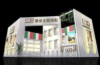 70平米展臺設(shè)計制作：一面開口/現(xiàn)代/木質(zhì)結(jié)構(gòu)/白色，為婚博會展商而作（免費使用）