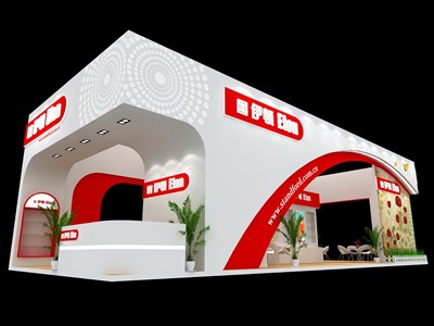90平米展臺設(shè)計制作：四面開口/現(xiàn)代/木質(zhì)結(jié)構(gòu)/白色，為文具圖書展展商而作（免費使用）