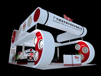 54平米展臺設(shè)計制作：四面開口/歐式/型材結(jié)構(gòu)/白色，為單/摩托車展商而作（免費使用）