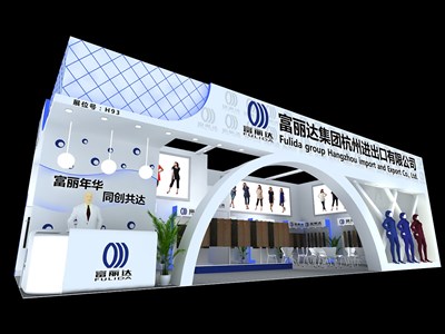 98平米展臺設(shè)計制作：一面開口/前衛(wèi)/木質(zhì)結(jié)構(gòu)/白色，為紡織展展商而作（免費使用）