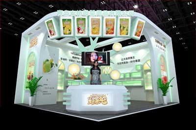 42平米展臺(tái)設(shè)計(jì)制作：二面開(kāi)口/現(xiàn)代/木質(zhì)結(jié)構(gòu)/白色，為嬰幼展展商而作（免費(fèi)使用）