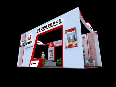 54平米展臺(tái)設(shè)計(jì)制作：四面開(kāi)口/現(xiàn)代/木質(zhì)結(jié)構(gòu)/白色，為食品展展商而作（免費(fèi)使用）