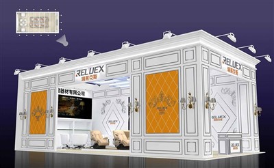 72平米展臺設計制作：二面開口/歐式/木質(zhì)結(jié)構(gòu)/白色，為體博會展商而作（免費使用）