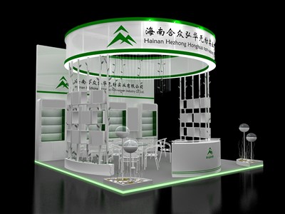 36平米展臺設(shè)計制作：三面開口/現(xiàn)代/木質(zhì)結(jié)構(gòu)/白色，為美博會展商而作（免費(fèi)使用）
