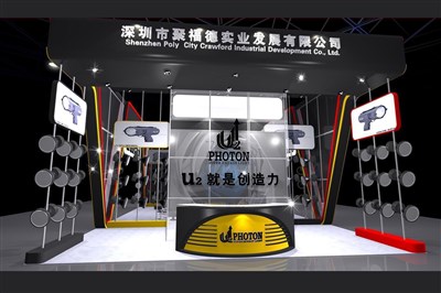 144平米展臺設(shè)計制作：四面開口/現(xiàn)代/木質(zhì)結(jié)構(gòu)/黑色，為家電展展商而作（免費(fèi)使用）