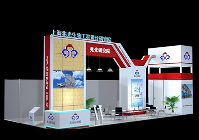 72平米展臺設(shè)計制作：二面開口/現(xiàn)代/木質(zhì)結(jié)構(gòu)/白色，為機械展展商而作（免費使用）