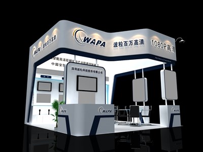 36平米展臺設(shè)計制作：三面開口/現(xiàn)代/木質(zhì)結(jié)構(gòu)/白色，為汽配展展商而作（免費使用）