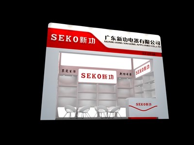 18平米展臺設(shè)計制作：一面開口/現(xiàn)代/木質(zhì)結(jié)構(gòu)/白色，為家電展展商而作（免費使用）
