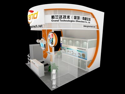 36平米展臺設(shè)計制作：三面開口/現(xiàn)代/木質(zhì)結(jié)構(gòu)/白色，為機(jī)械展展商而作（免費(fèi)使用）