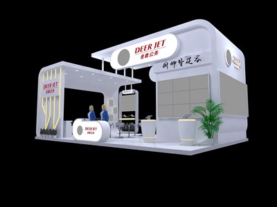54平米展臺設計制作：三面開口/前衛(wèi)/木質(zhì)結(jié)構(gòu)/白色，為電子展展商而作（免費使用）