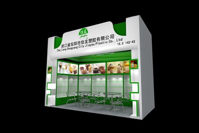 18平米展臺(tái)設(shè)計(jì)制作：一面開口/現(xiàn)代/木質(zhì)結(jié)構(gòu)/白色，為綜合展展商而作（免費(fèi)使用）