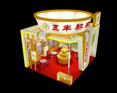 42平米展臺(tái)設(shè)計(jì)制作：二面開口/現(xiàn)代/木質(zhì)結(jié)構(gòu)/彩色，為綜合展展商而作（免費(fèi)使用）
