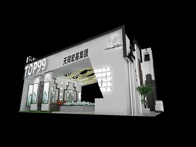 225平米展臺設(shè)計制作：三面開口/歐式/木質(zhì)結(jié)構(gòu)/白色，為房產(chǎn)展展商而作（免費(fèi)使用）