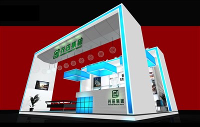 81平米展臺設計制作：三面開口/前衛(wèi)/型材結(jié)構/白色，為房產(chǎn)展展商而作（免費使用）