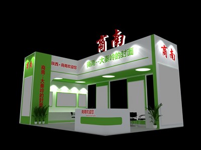 35平米展臺(tái)設(shè)計(jì)制作：二面開口/現(xiàn)代/木質(zhì)結(jié)構(gòu)/綠色，為旅游展展商而作（免費(fèi)使用）