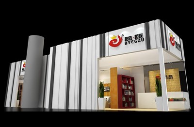 81平米展臺設計制作：三面開口/現(xiàn)代/木質(zhì)結(jié)構/灰色，為建材展展商而作（免費使用）