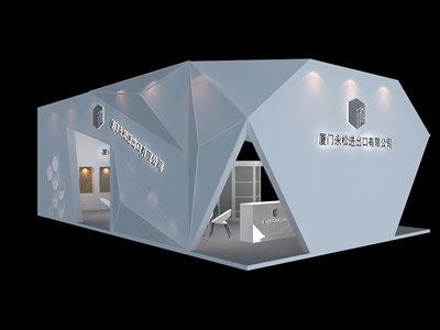 104平米展臺設(shè)計制作：四面開口/現(xiàn)代/木質(zhì)結(jié)構(gòu)/白色，為建材展展商而作（免費使用）