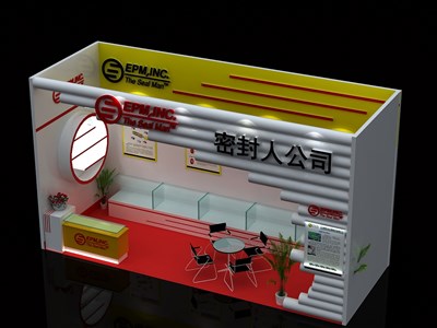 24平米展臺設計制作：一面開口/現(xiàn)代/木質結構/白色，為綜合展展商而作（免費使用）