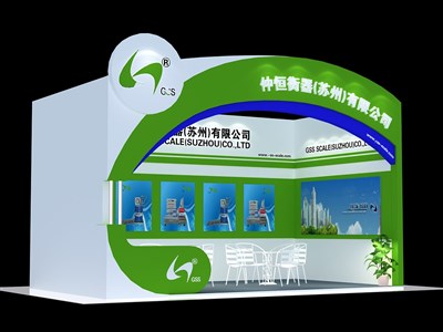 28平米展臺設計制作：一面開口/現(xiàn)代/木質結構/綠色，為綜合展展商而作（免費使用）