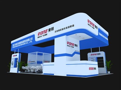 72平米展臺設(shè)計制作：四面開口/現(xiàn)代/木質(zhì)結(jié)構(gòu)/藍(lán)色，為建材展展商而作（免費(fèi)使用）