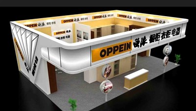 88平米展臺設(shè)計(jì)制作：三面開口/現(xiàn)代/木質(zhì)結(jié)構(gòu)/白色，為建材展展商而作（免費(fèi)使用）