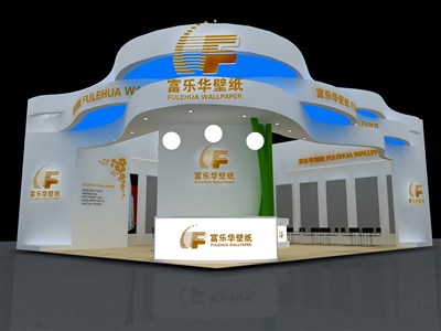 108平米展臺(tái)設(shè)計(jì)制作：二面開口/現(xiàn)代/木質(zhì)結(jié)構(gòu)/白色，為建材展展商而作（免費(fèi)使用）