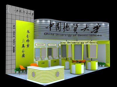50平米展臺(tái)設(shè)計(jì)制作：二面開口/現(xiàn)代/木質(zhì)結(jié)構(gòu)/彩色，為綜合展展商而作（免費(fèi)使用）