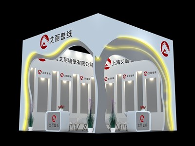 36平米展臺設(shè)計制作：二面開口/現(xiàn)代/木質(zhì)結(jié)構(gòu)/白色，為建材展展商而作（免費使用）