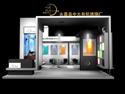 36平米展臺(tái)設(shè)計(jì)制作：三面開口/現(xiàn)代/木質(zhì)結(jié)構(gòu)/灰色，為建材展展商而作（免費(fèi)使用）