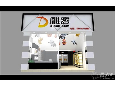 47.2平米展廳設(shè)計制作：現(xiàn)代/白色，藝術(shù)類展廳-雕客產(chǎn)品展廳（免費使用）